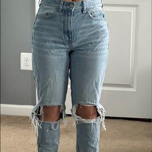 AE Mom Jeans w/ Knee Rips